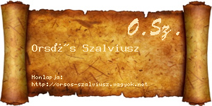 Orsós Szalviusz névjegykártya
